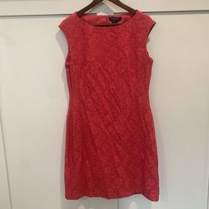 Lauren Ralph Lauren Pink Lace Lined Cocktail Dress Women's Size 14 Elegant Party